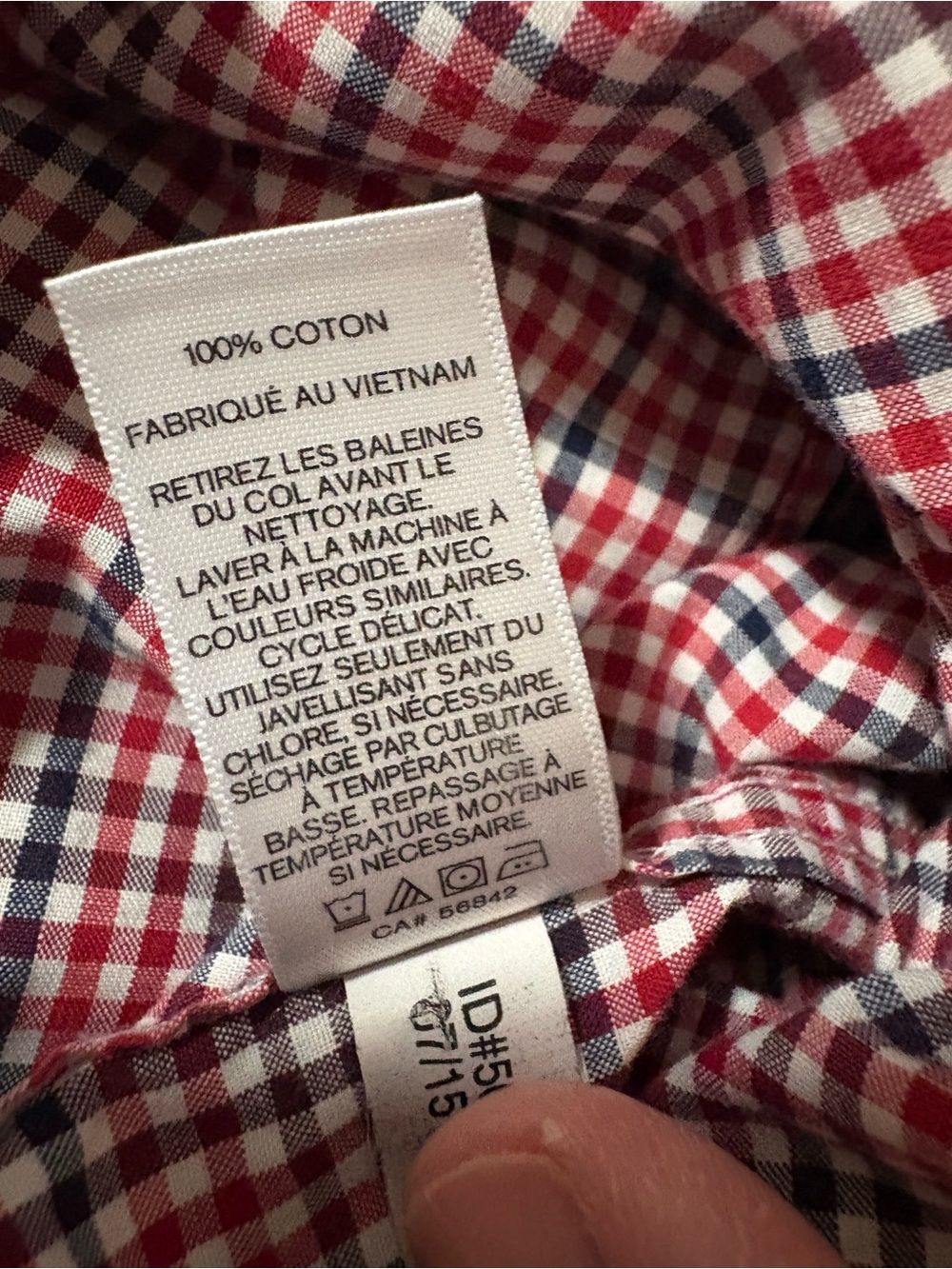 Express Men's Red and Black Micro-Check Dress Shirt - Picture 6 of 6